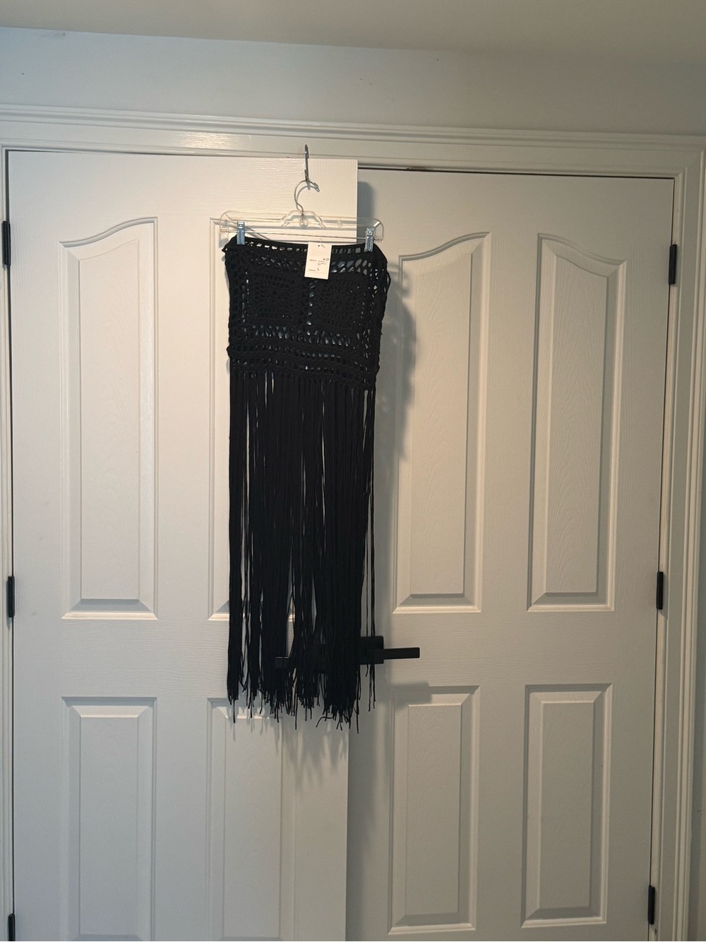Forever 21 Black Crochet Fringe Swim Coverup